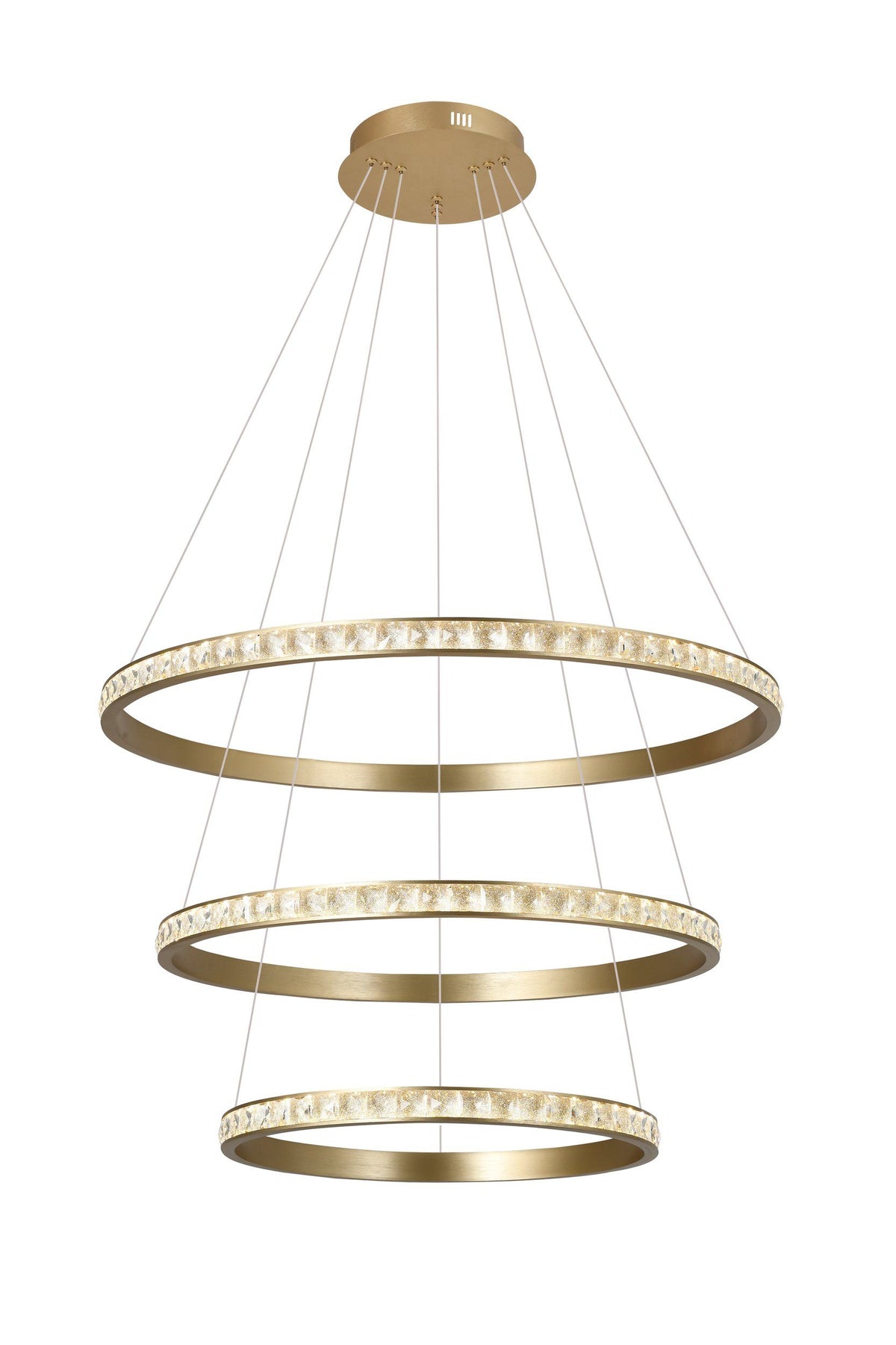 Eglo SOPHIA LED Pendant - 760mm Triple Ring 85W, Gold-Eglo-Ozlighting.com.au
