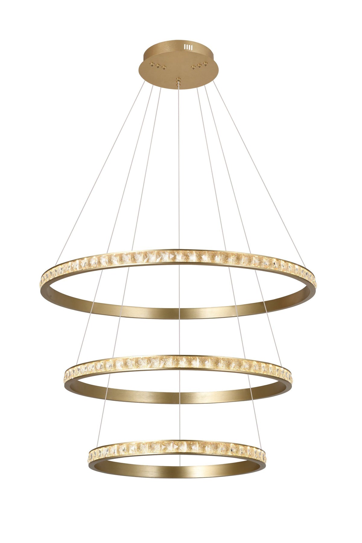 Eglo SOPHIA LED Pendant - 760mm Triple Ring 85W, Gold-Eglo-Ozlighting.com.au
