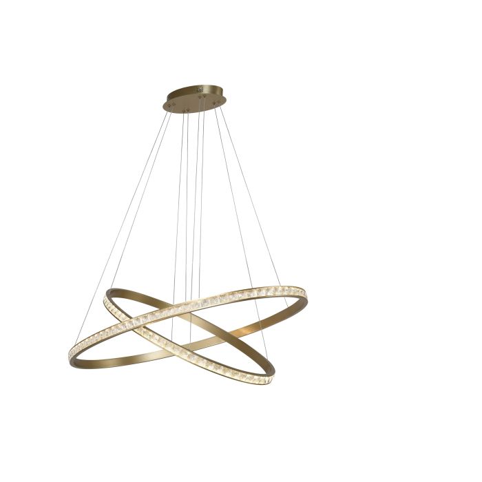 Eglo SOPHIA - Tri-Colour LED Pendant in Gold with Crystal Rings-Eglo-Ozlighting.com.au