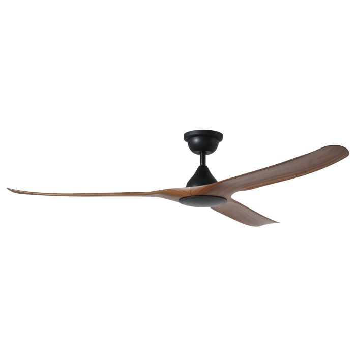 Eglo TAHITI - 72 Inch 55W DC Outdoor Ceiling Fan in Black Matt / New Teak IP66-Eglo-Ozlighting.com.au
