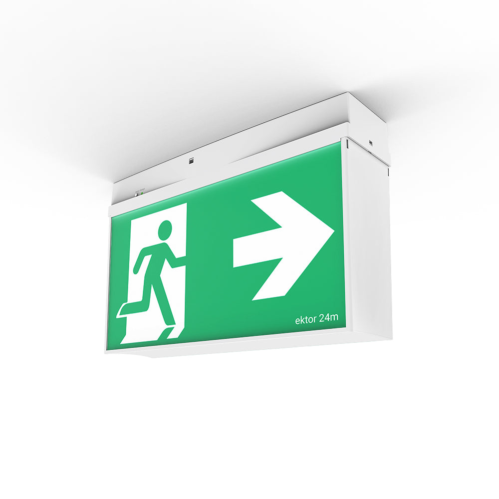 Ektor ONE MERCURY Emergency Exit Light - 24m, Wireless/DALI-2-Ektor Lighting-Ozlighting.com.au