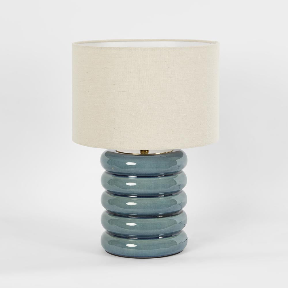 Emac & Lawton BENTLEY Table Lamp Blue with Shade-Emac & Lawton-Ozlighting.com.au