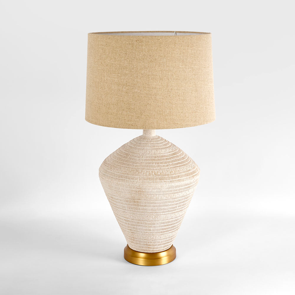 Emac & Lawton CAUFIELD Table Lamp Sandstone White-Emac & Lawton-Ozlighting.com.au