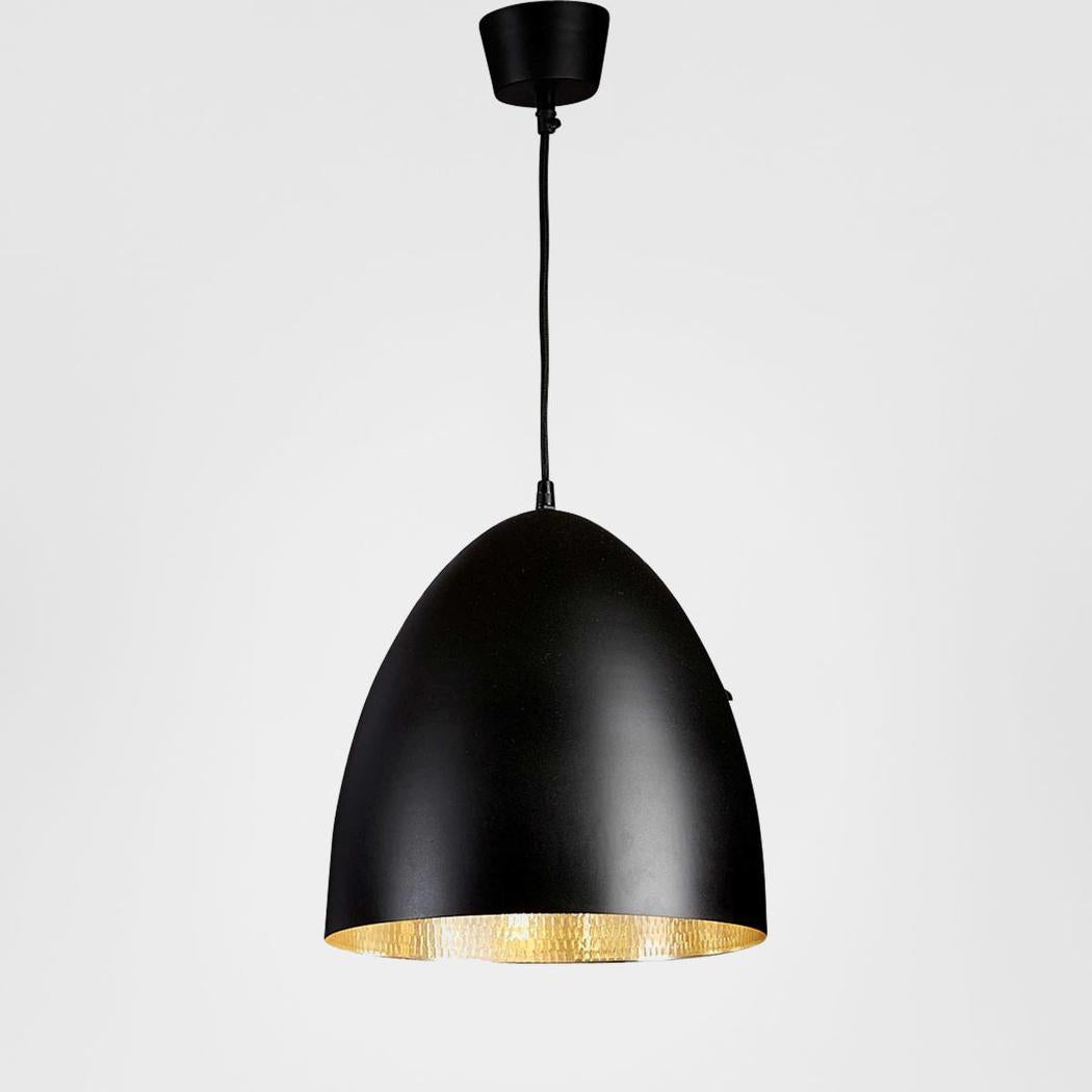 Emac & Lawton EGG Pendant Light Black Silver-Emac & Lawton-Ozlighting.com.au