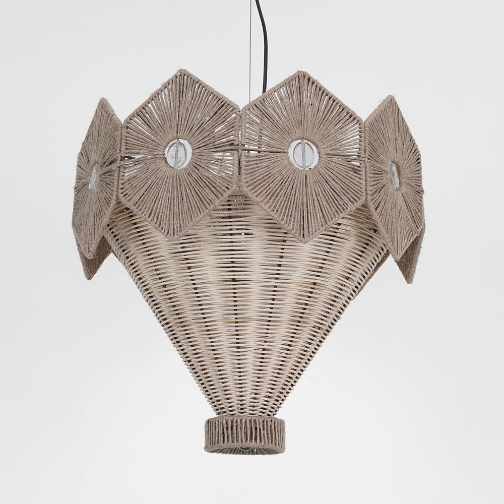 Emac & Lawton HAVANA Chandelier Rattan Jute-Emac & Lawton-Ozlighting.com.au