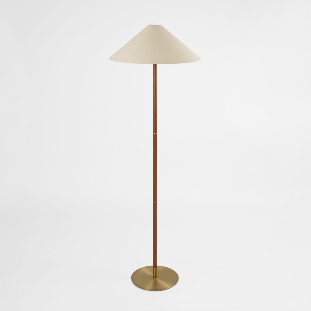 Emac & Lawton HUNTLEY Floor Lamp Brass with Shade-Emac & Lawton-Ozlighting.com.au