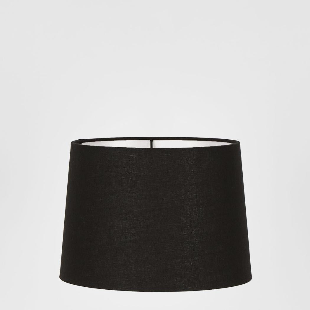 Emac & Lawton Linen Drum Lampshade Black Small-Emac & Lawton-Ozlighting.com.au