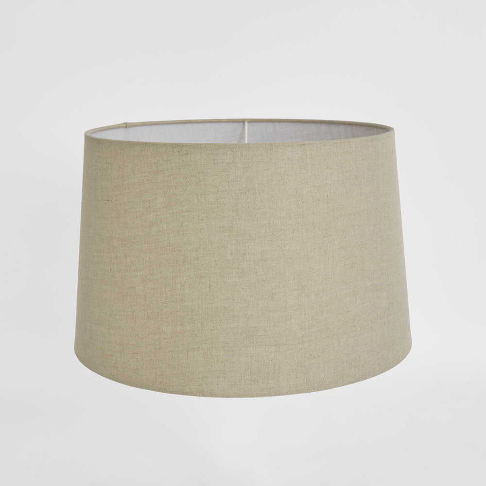 Emac & Lawton Linen Drum Lampshade Large Dark Natural-Emac & Lawton-Ozlighting.com.au