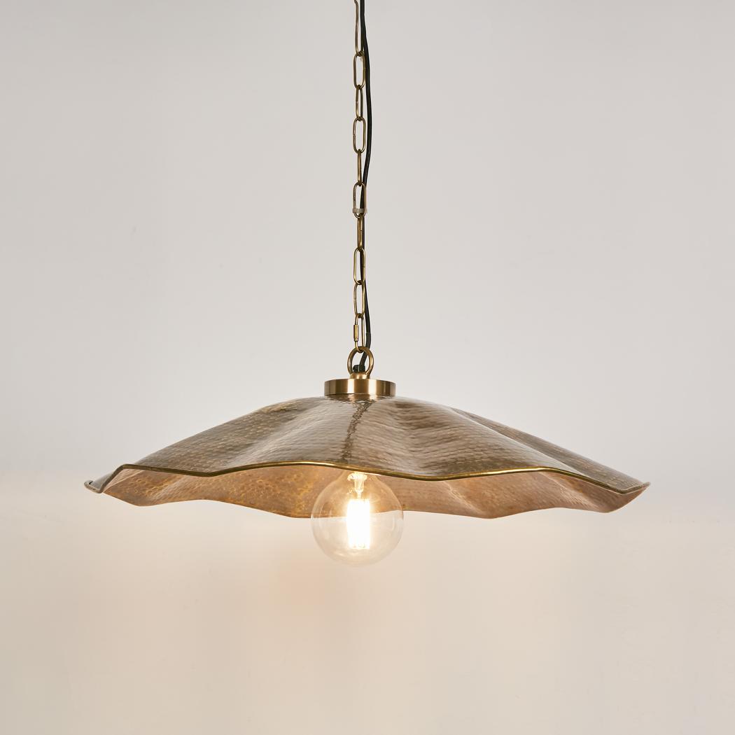Emac & Lawton MELVILLE Pendant Light Hammered Antique Brass-Emac & Lawton-Ozlighting.com.au