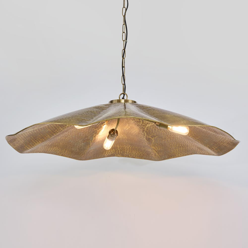 Emac & Lawton MELVILLE Pendant Light Hammered Large Antique Brass-Emac & Lawton-Ozlighting.com.au