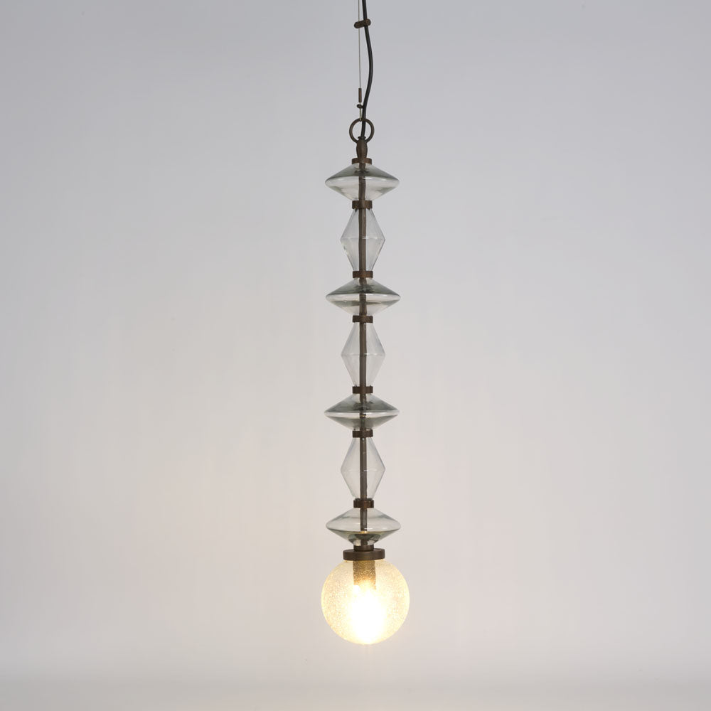 Emac & Lawton MOLTEN Pendant Light Clear Glass-Emac & Lawton-Ozlighting.com.au