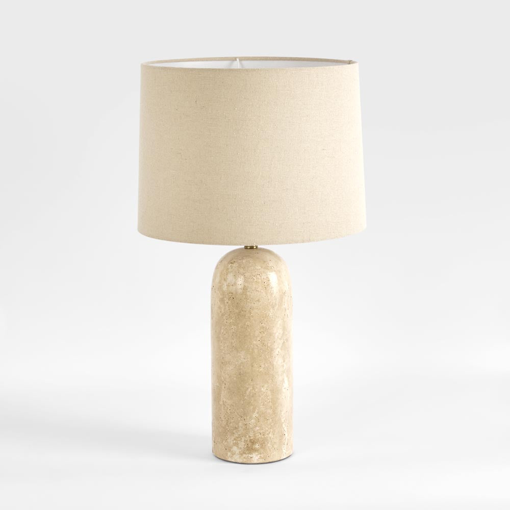 Emac & Lawton OLSEN Table Lamp Travertine with Shade-Emac & Lawton-Ozlighting.com.au