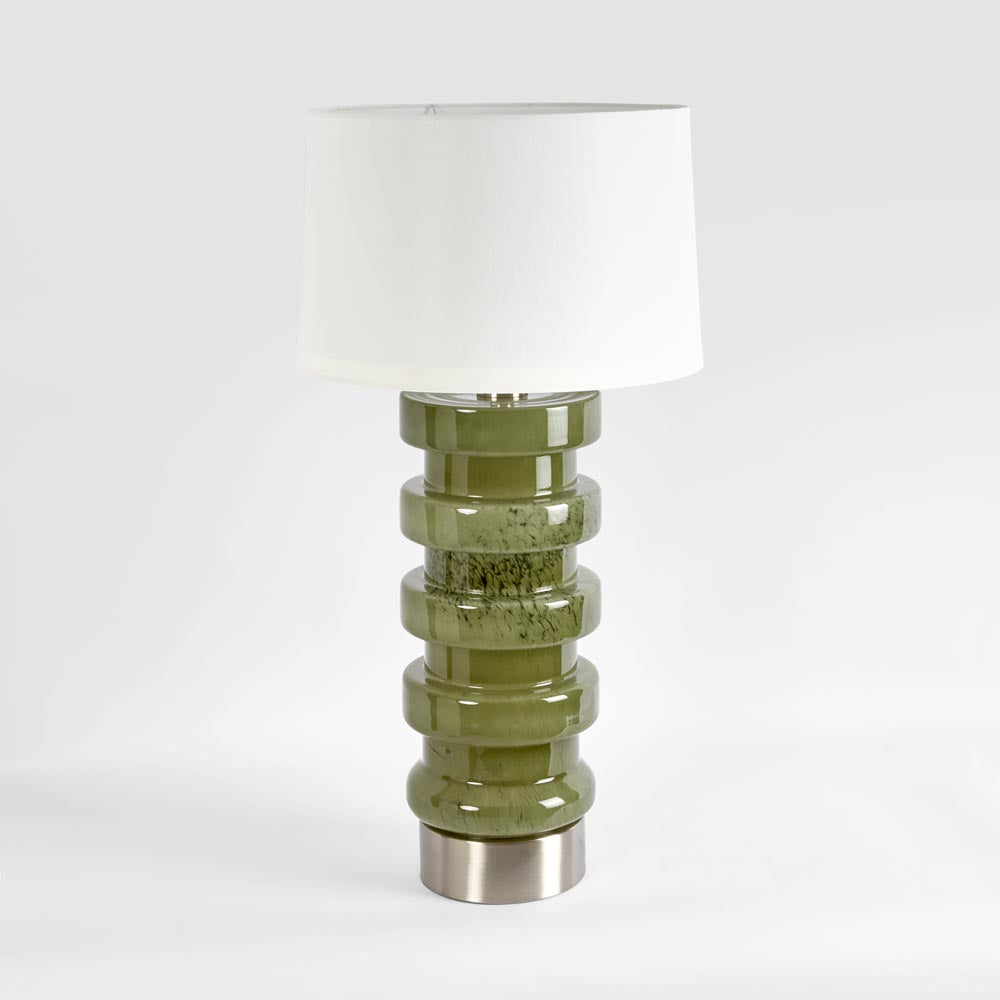 Emac & Lawton REMY Table Lamp White Green-Emac & Lawton-Ozlighting.com.au