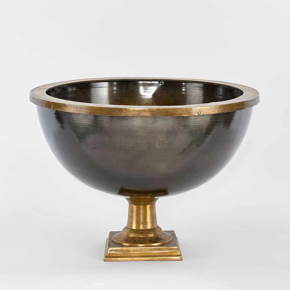 Emac & Lawton Round Footed Ice Bucket Antique Brass-Emac & Lawton-Ozlighting.com.au