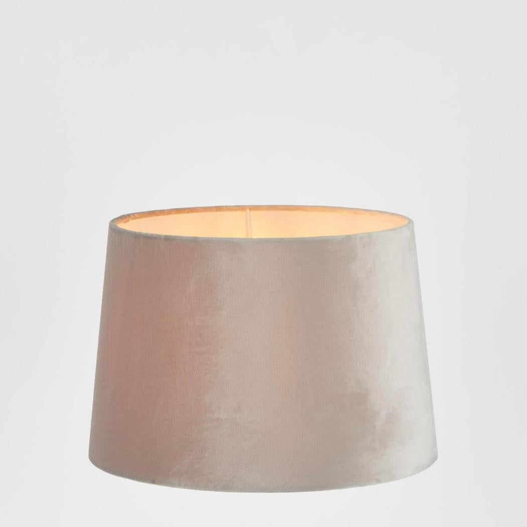 Emac & Lawton Velvet Drum Lampshade Mist Grey-Emac & Lawton-Ozlighting.com.au