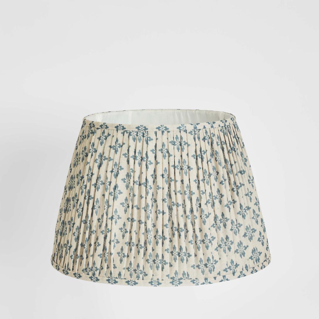 Emac & Lawton Viscose Linen Drum Lampshade XL Blue-Emac & Lawton-Ozlighting.com.au