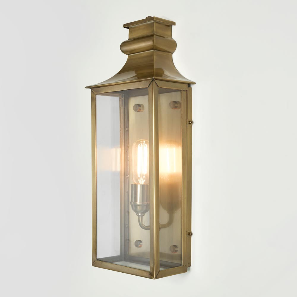 Emac & Lawton WESTPOINT Outdoor Wall Light Medium Antique Brass-Emac & Lawton-Ozlighting.com.au