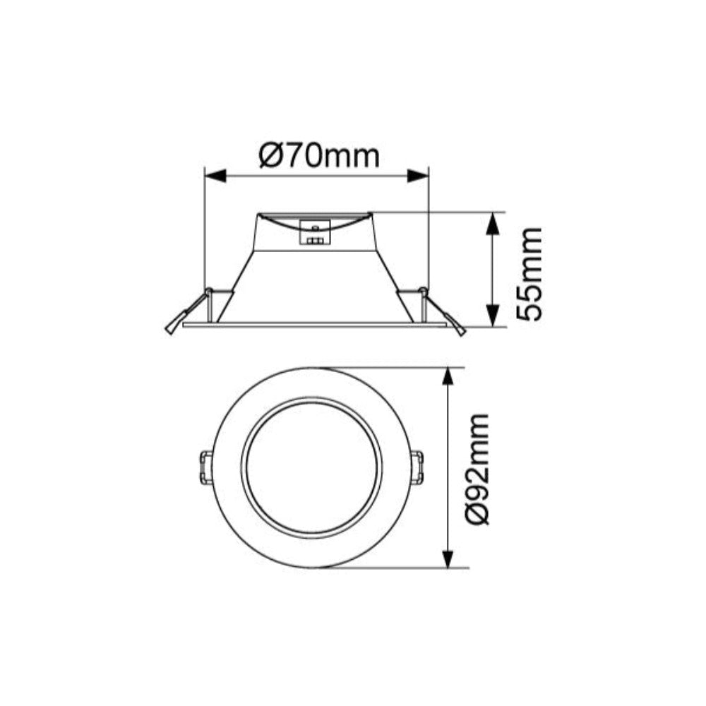 Energetic PLASTIAL G3 MINI LED Downlight - 7W, Dimmable, IP54, Recessed-Energetic Lighting-Ozlighting.com.au