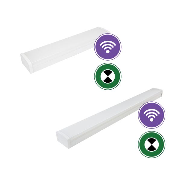 Energetic STELLAR V WIDE Emergency LED Batten Light - 2FT/4FT, Five-Colour, Microwave Sensor, IP20-Energetic Lighting-Ozlighting.com.au