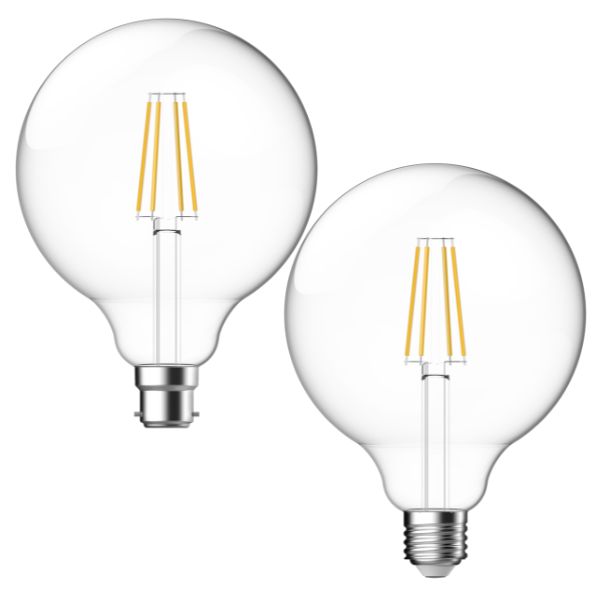 Energetic SUPVALUE LED Globe - 8.6W, B22/E27, 2700K, G125, Filament, Dimmable-Energetic Lighting-Ozlighting.com.au