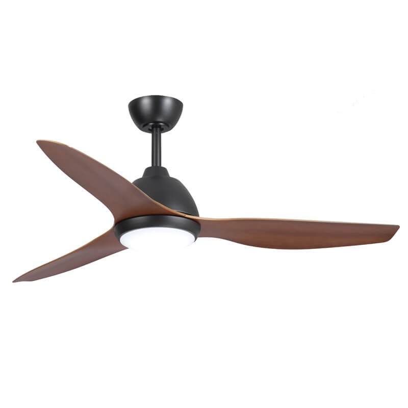 Fanco Breeze AC Ceiling Fan - Wall Control and CCT LED Light, Black with Koa Blades 52″-Fanco-Ozlighting.com.au