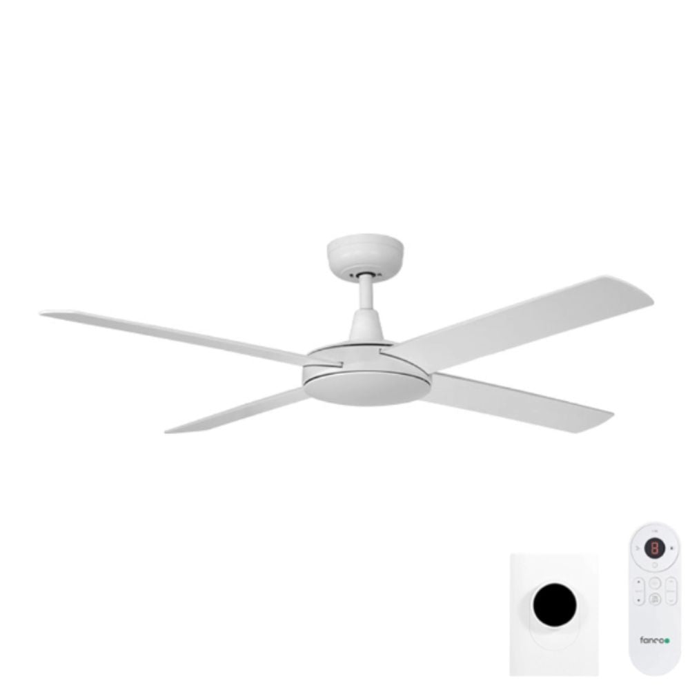 Fanco Eco Silent - 4 Blade 52" DC Ceiling Fan with Wall Control and Remote-Fanco-Ozlighting.com.au