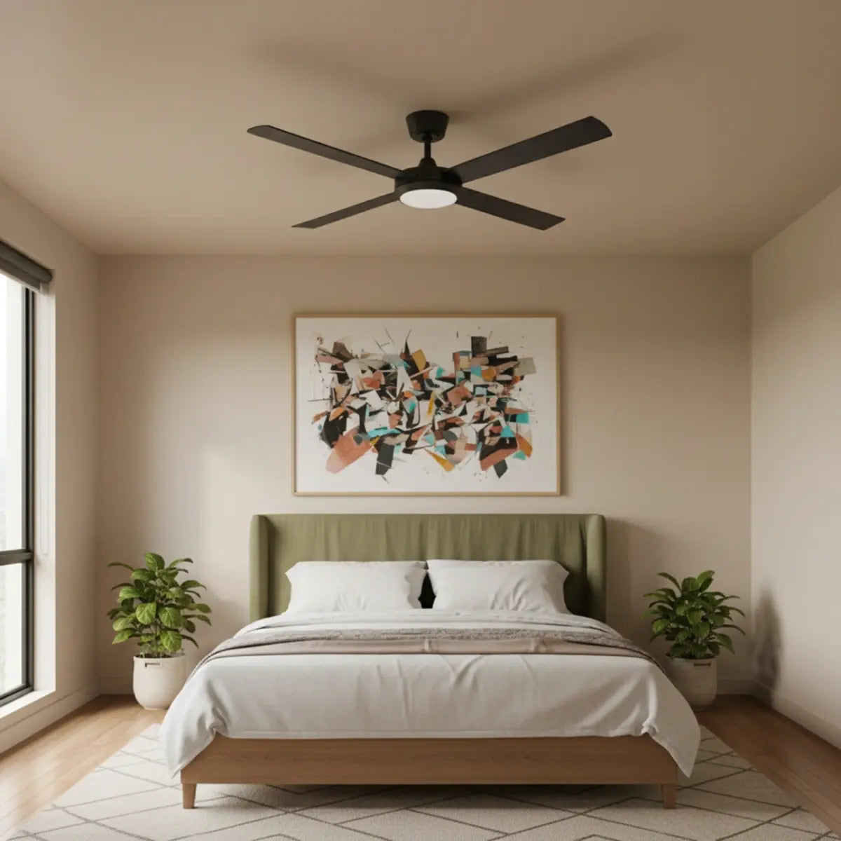 Fanco Eco Silent Pro DC Ceiling Fan - CCT LED Light, Black 56″-Fanco-Ozlighting.com.au