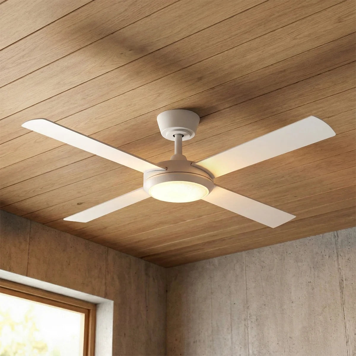 Fanco Eco Silent Pro DC Ceiling Fan - CCT LED Light, White 48″-Fanco-Ozlighting.com.au