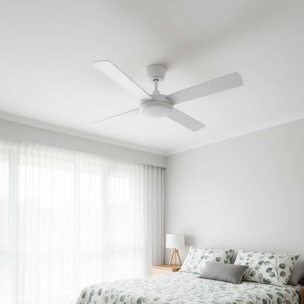Fanco Eco Silent Pro DC Ceiling Fan - CCT LED Light, White 52″-Fanco-Ozlighting.com.au