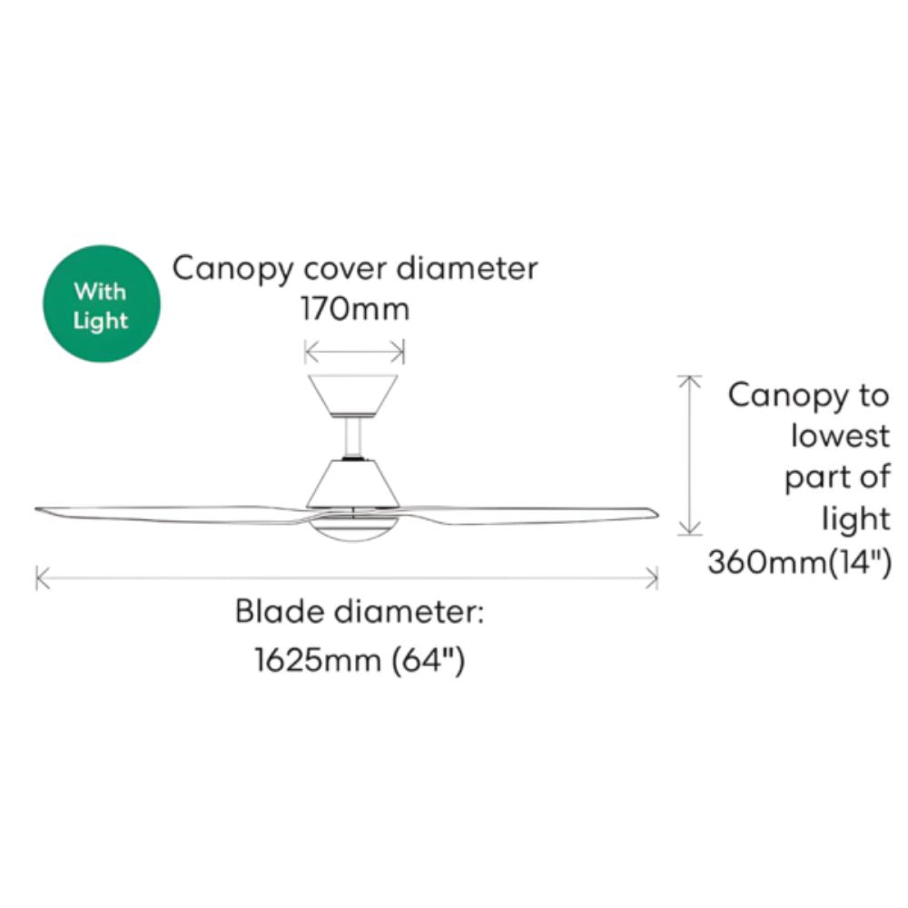 Fanco INFINITY-ID - 3 Blade 64" 1620mm DC Ceiling Fan with LED Light-Fanco-Ozlighting.com.au