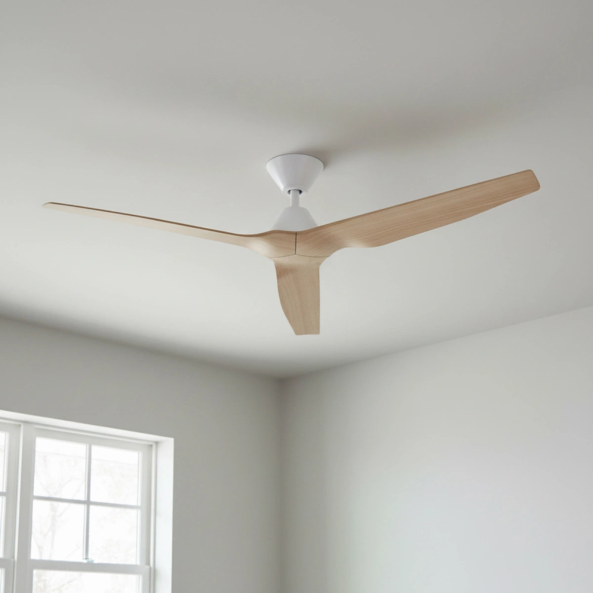 Fanco Infinity iD DC Ceiling Fan - White with Beechwood Blades 54″-Fanco-Ozlighting.com.au