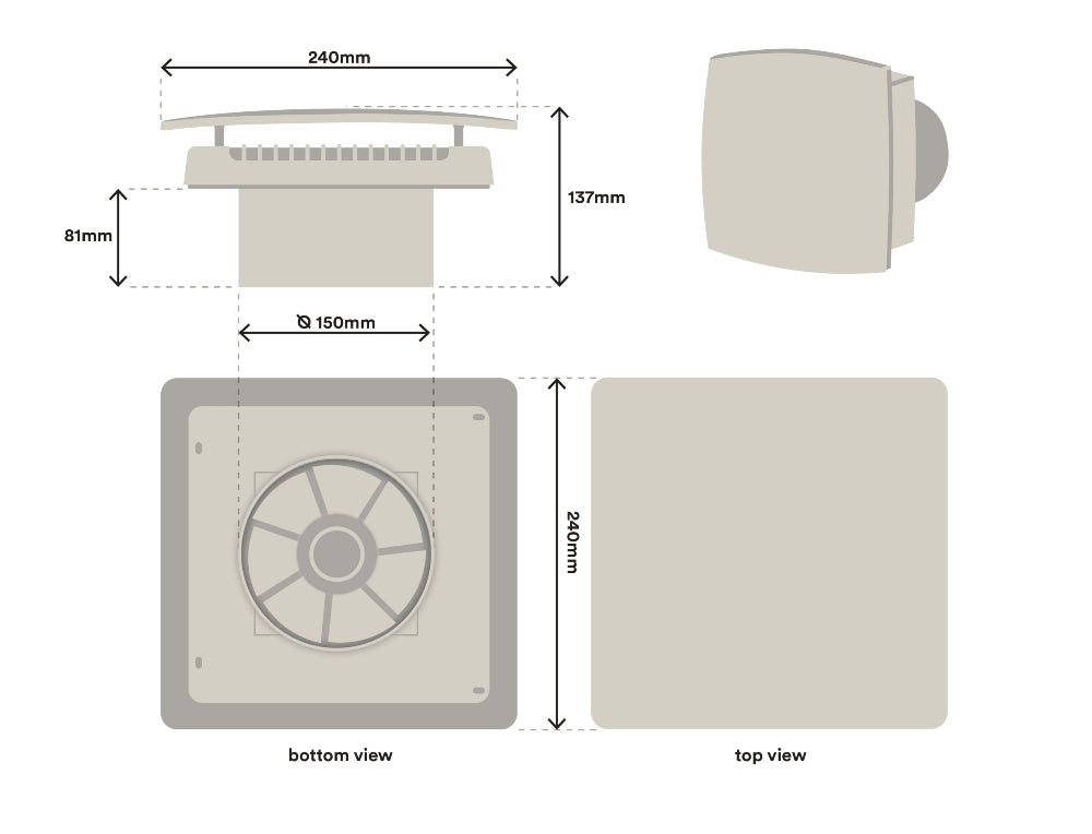 Fanco LD Auto 150 - Wall/Ceiling Exhaust Fan with Auto Shutters White-Fanco-Ozlighting.com.au
