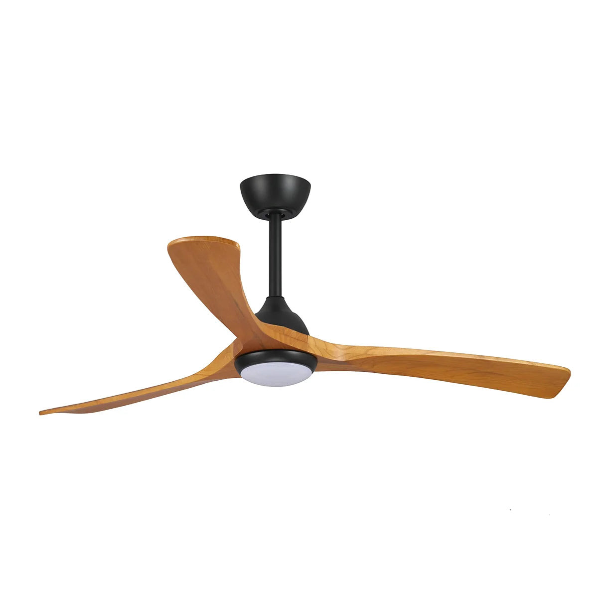 Fanco Sanctuary DC Ceiling Fan - CCT LED Light, Black with Teak Blades 52″-Fanco-Ozlighting.com.au