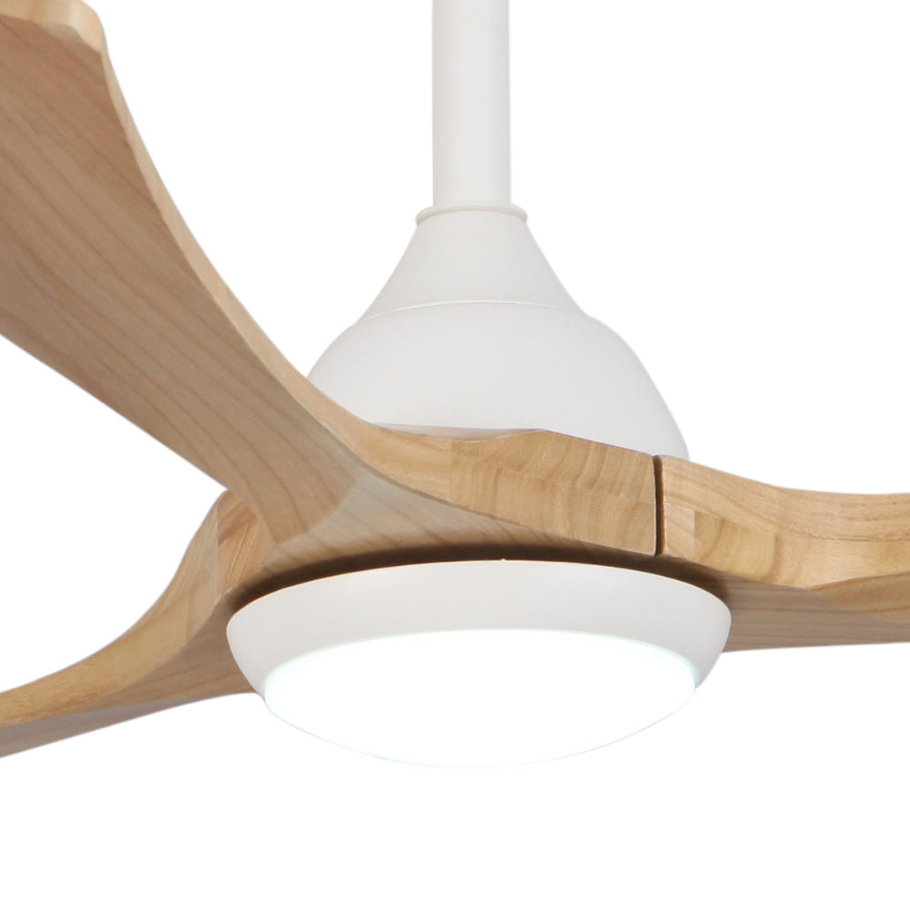 Fanco Sanctuary DC Ceiling Fan - CCT LED Light, White with Natural Blades 52″-Fanco-Ozlighting.com.au