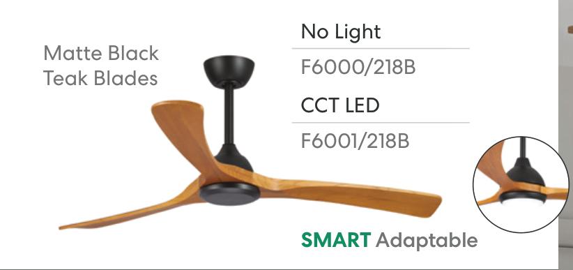 Fanco Sanctuary v2 DC - 52'' (132cm) - Black (M) - Teak (B)-Fanco-Ozlighting.com.au