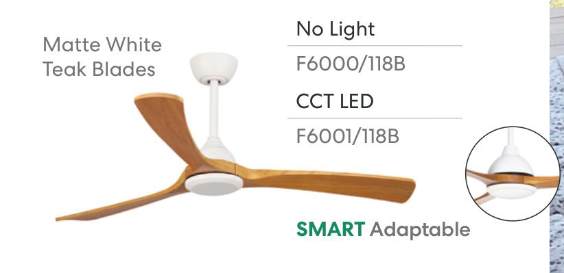 Fanco Sanctuary v2 DC - 52'' (132cm) - White (M) - Teak (B)-Fanco-Ozlighting.com.au