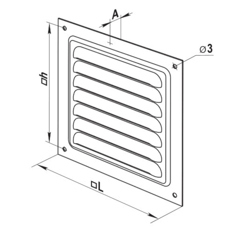 Fanco Vent - Metal Square, (No Duct Spiggot)-Fanco-Ozlighting.com.au