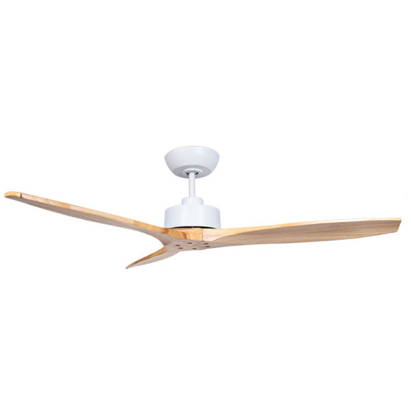 Fanco Wynd DC Ceiling Fan - Remote, White Motor & Handcrafted Natural Timber Blades, 54″-Fanco-Ozlighting.com.au
