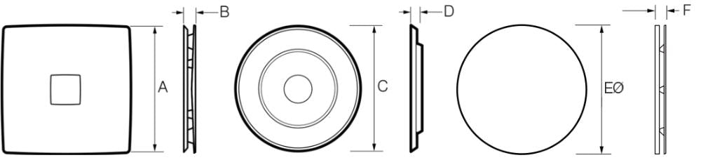 Fantech Trade RAPID RESPONSE- Round/Square Grille Without LED Light Accessory Only (GRILLE ONLY | FAN IS NOT INCLUDED)-Fantech Trade-Ozlighting.com.au