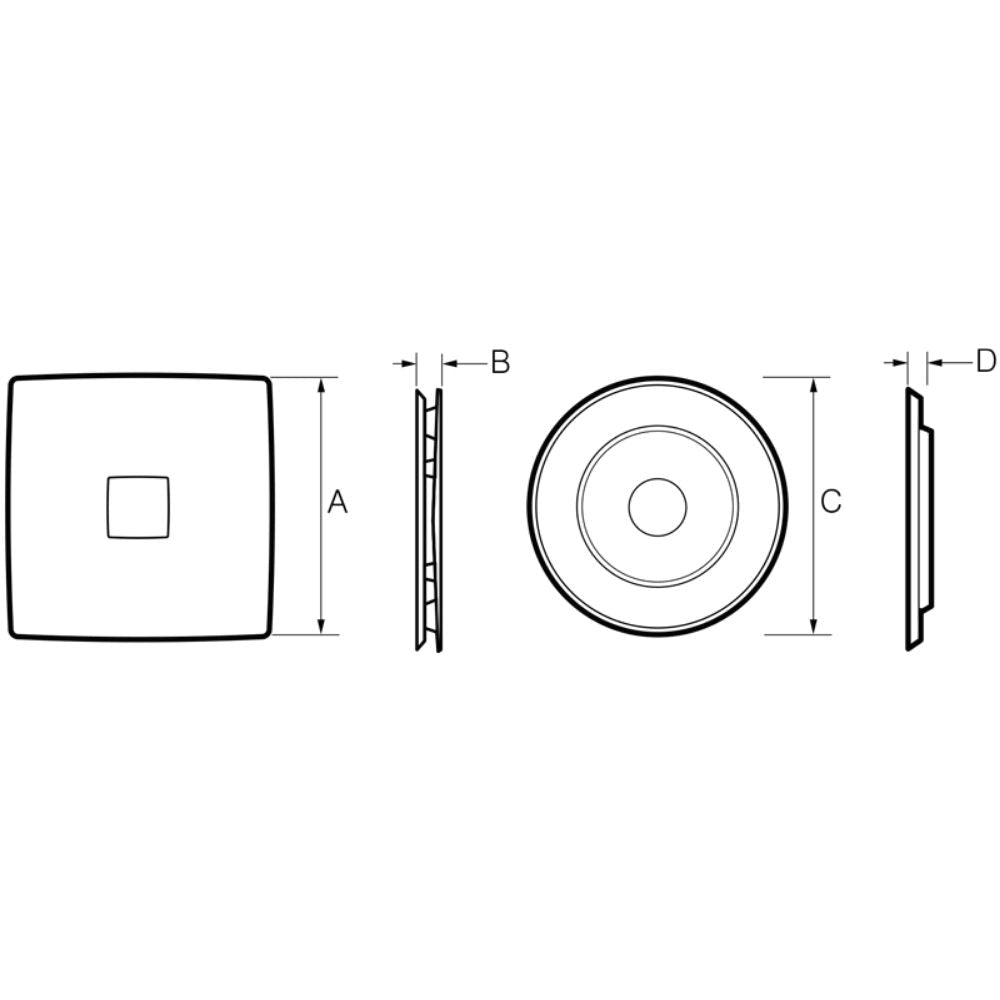 Fantech Trade RAPID - Round/Square Response Grilles With Light Only Accessory (GRILLE ONLY | FAN IS NOT INCLUDED)-Fantech Trade-Ozlighting.com.au