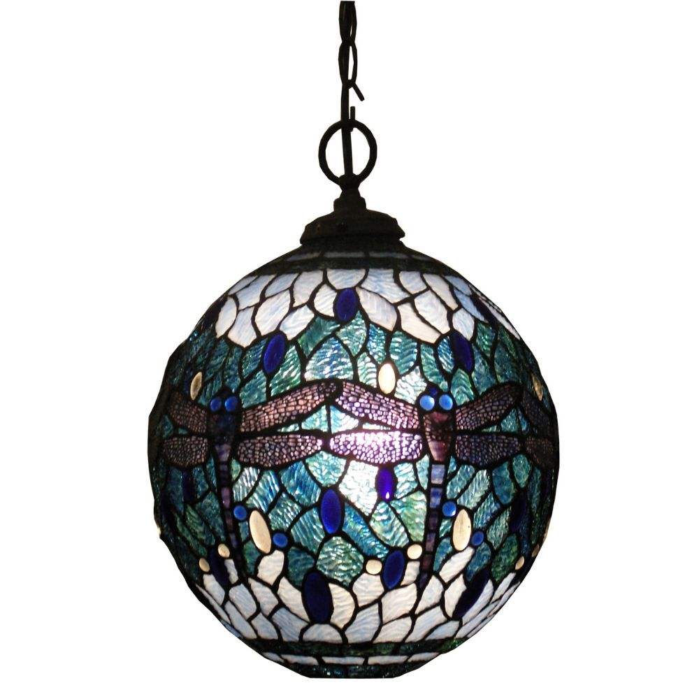 G&G Bros BLUE DRAGONFLY Pendant - 1 Light Round-G&G Bros.-Ozlighting.com.au