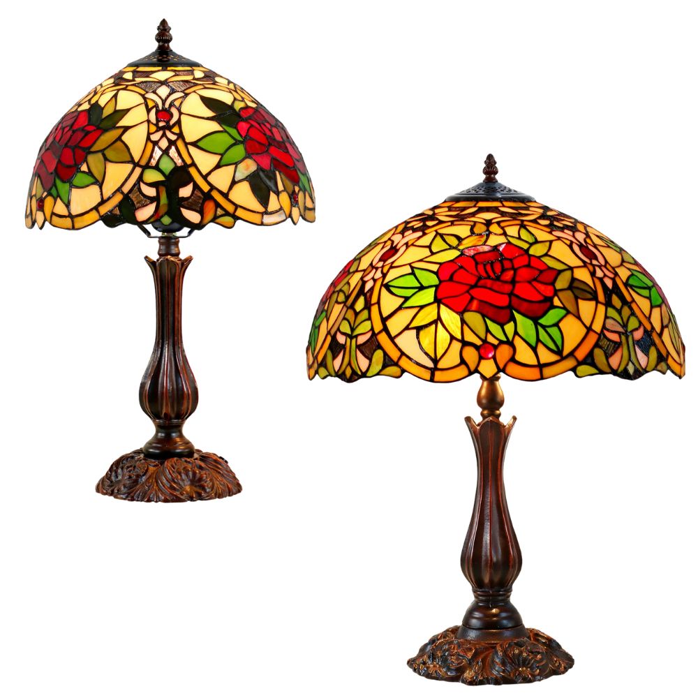 G&G Bros RED CAMELLIA Table Lamp - S/L-G&G Bros.-Ozlighting.com.au