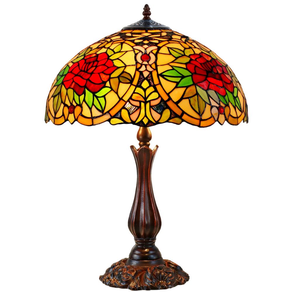 G&G Bros RED CAMELLIA Table Lamp - S/L-G&G Bros.-Ozlighting.com.au