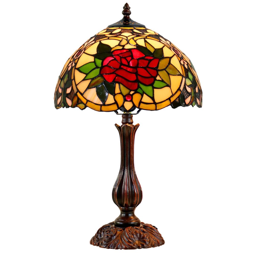 G&G Bros RED CAMELLIA Table Lamp - S/L-G&G Bros.-Ozlighting.com.au