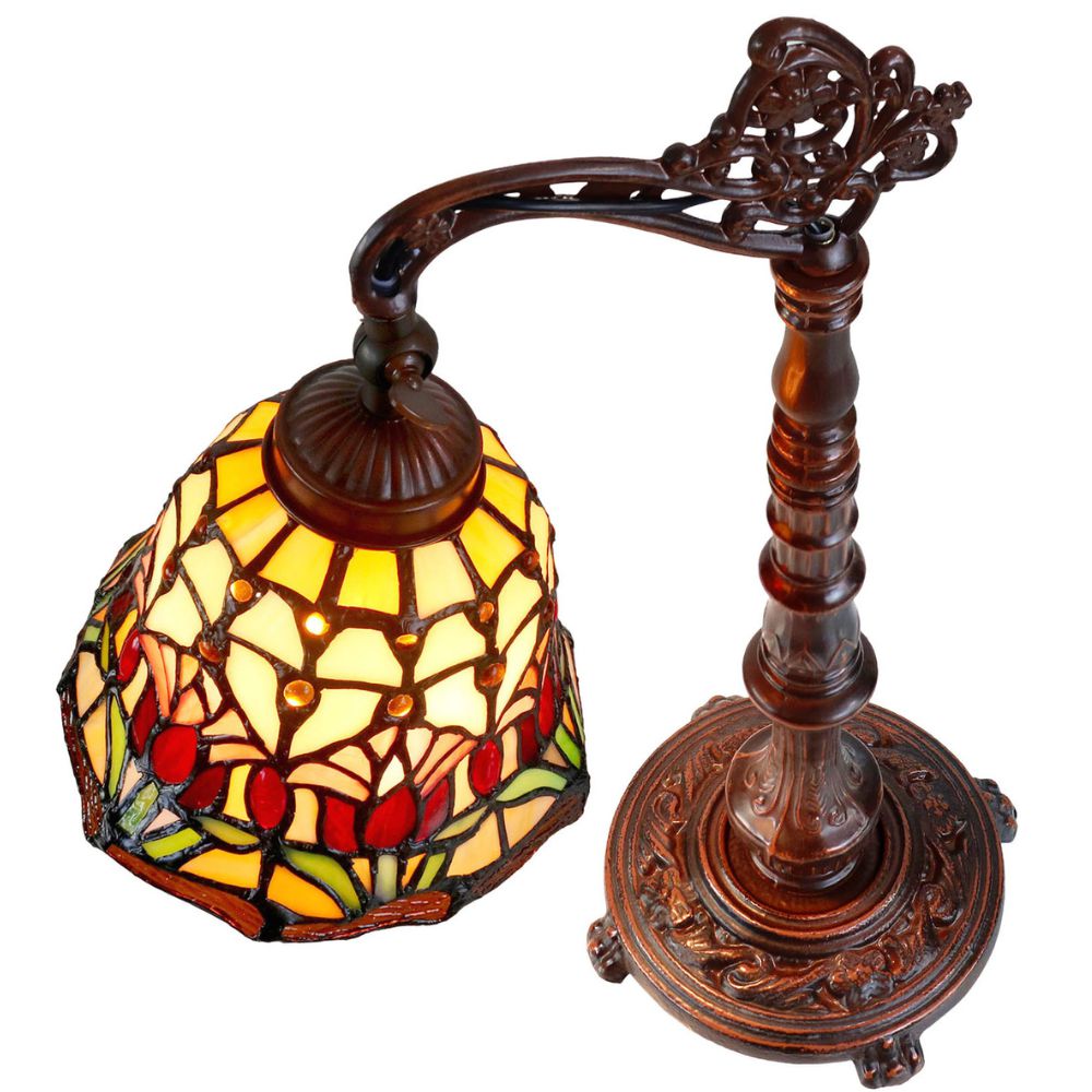 G&G Bros RED TULIP - Edwardian Table Lamp-G&G Bros.-Ozlighting.com.au
