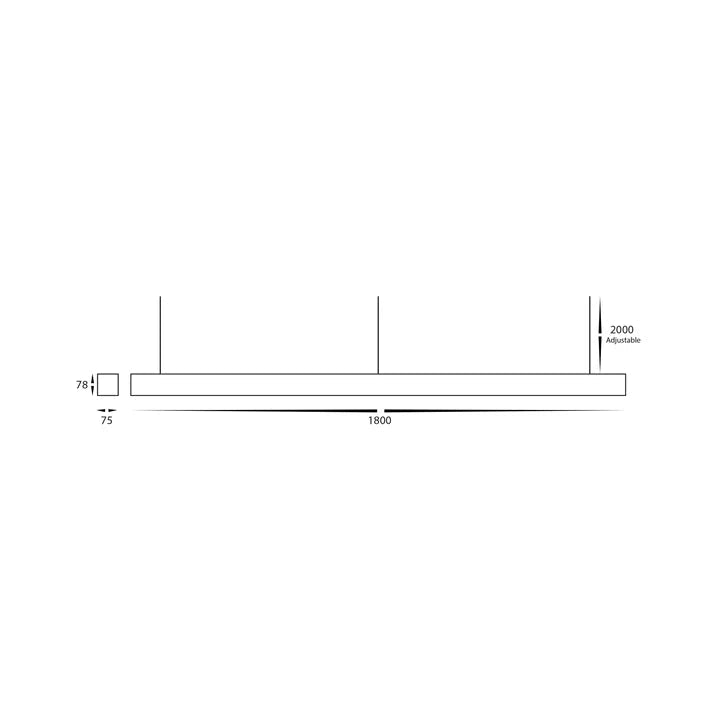 HCP-692722 - Black 1800mm 72w Proline Pendant with Power Feed and Canopy-Havit Commercial-Ozlighting.com.au