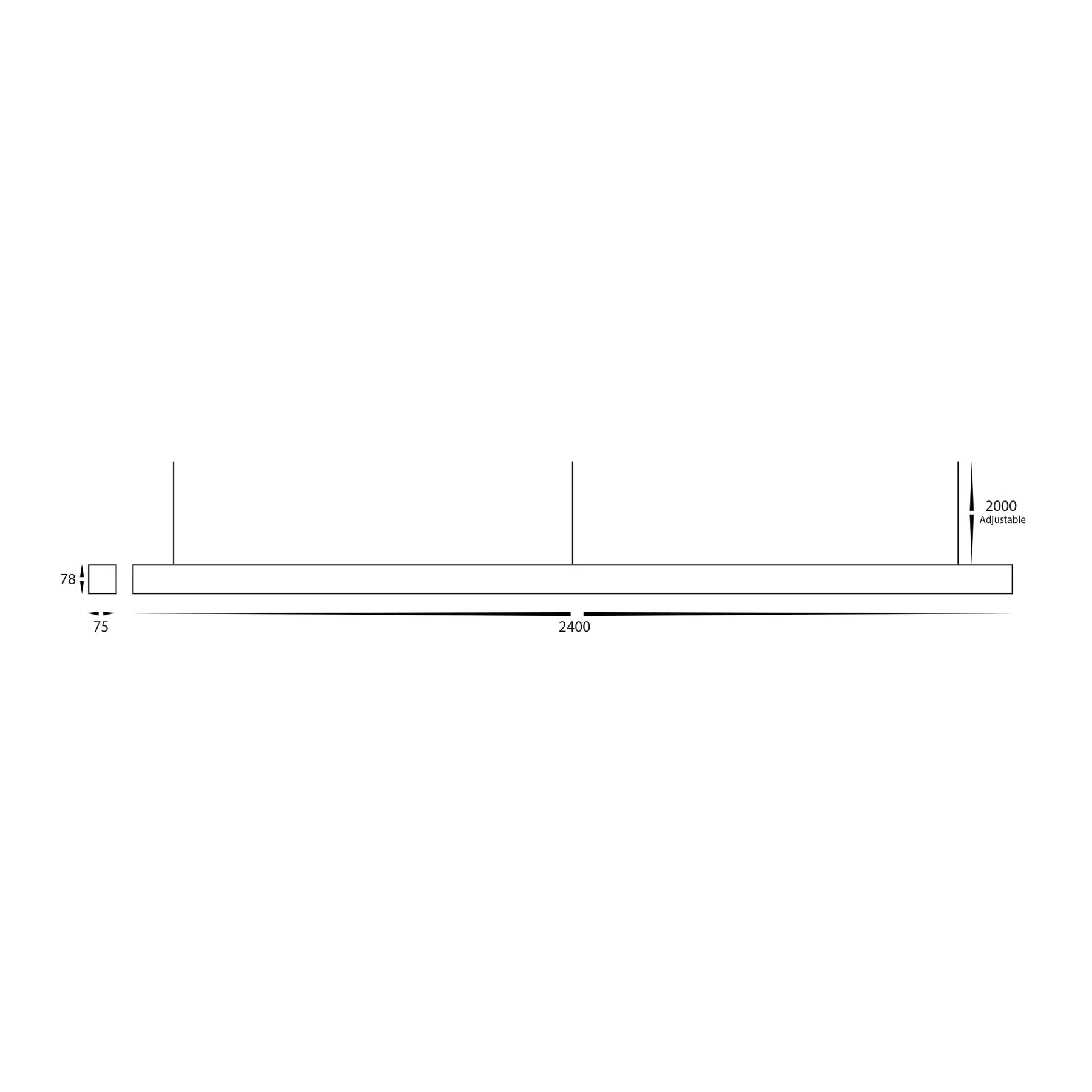 HCP-692962 - Black 2400mm 96w TRI Colour Proline Pendant with Power Feed and Canopy-Havit Commercial-Ozlighting.com.au