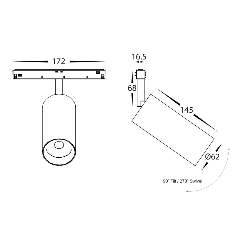 Havit - 15W 48V DC Track Light to suit Low Voltage Track System-Havit Lighting-Ozlighting.com.au