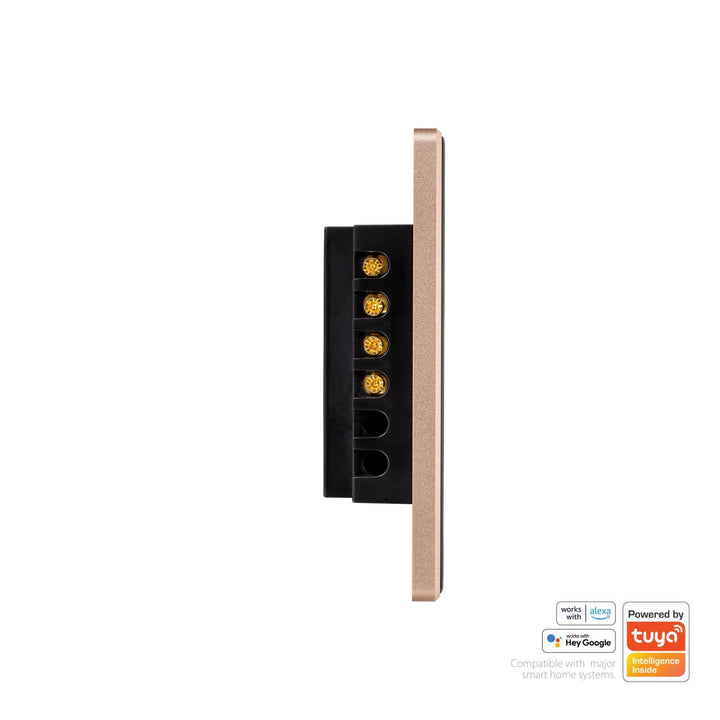Havit - Black with Gold Trim Wifi Gang Wall Switch-Havit Lighting-Ozlighting.com.au