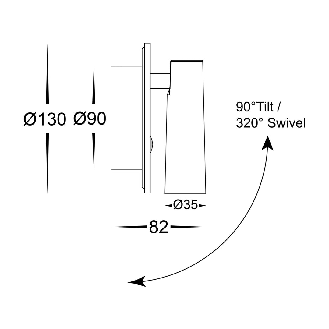 Havit LESEN - 2x3W Single Adjustable Wall Light with Back Light-Havit Lighting-Ozlighting.com.au